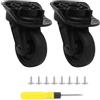 Doublelife Sostituzione nera dei bagagli girevole riparazione valigia parti ruote 47mm resistenti con viti, W151 (diametro ruota 40 mm), 3.07x3.19x1.57in(L x W x Dia)