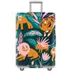 LNXSESN Cprivaligia Tigre Leone Verde Coprivaligia Media Elastica Proteggi Copri Valigia Lavabile Anti-Graffio Copertur Cover Valigia Con Cerniera Copri Trolley Riusabile Per 22-25 Pollici