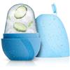 Romon Ice Face Roller, Rullo Di Ghiaccio Facciale In Silicone Con Gua Sha Viso, Disinfiamma, Restringe I Pori, Migliora L'elasticità Della Pelle, Strumento Per La Cura Quotidiana Della Pelle (Blu)