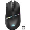 CORSAIR DARKSTAR RGB WIRELESS MMO Mouse da Gioco - 26.000 DPI - 15 Pulsanti Programmabili - Batteria Fino a 80 Ore - Compatibile con iCUE - PC, PS5, PS4, Xbox - Nero