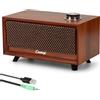 cinnkeyi Soundbar per PC in legno - Altoparlanti per computer alimentati tramite USB | PC | Line-In | Bluetooth, 3 modalità, ingresso da 3,5 mm/USB, Soundbar per computer in legno, altoparlante compatto per