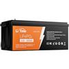 LiTime Batterie Lifepo4 12V 300Ah, Batteria al Litio con BMS da 200A, 4000+ Deep Cycle, 10 Anni Di Vita Utile, Potenza Di Carico Max 2560W, Batteria Litio 12V Per Sistemi Off-grid, Caravan e Backup