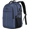 WENIG Zaino per computer portatile 17,3 pollici, impermeabile, antifurto, business, viaggi, con porta USB, per scuola, uomo e donna, blu
