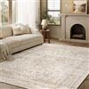 HUGEAR Beige Vintage Tappeto Grande Salotto Tappeti 160x230cm Antiscivolo Lavabili in Lavatrice Camera da Letto Sala Cameretta Bambino Scendiletto Casa Esterno Morbido Pelo Corto