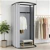 LXSEHN Spogliatoio Camerino Mobile, Negozio Portatile Camerino Staccabile,Grigio