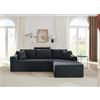 Muskel Divano modulare a forma di L con chaise longue destra, Cloud Couch Boneless con memory foam, comodo divano a 3 posti senza montaggio per soggiorno e appartamento, grigio scuro