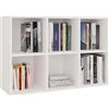 CDF Libreria a Cubi 6 Vani Mobile Scaffale Divisorio 110x75x30 cm Bianco | A Giorno, per Soggiorno Studio e Ufficio, Struttura Moderna Robusta, Organizzazione Domestica, Uso Quotidiano