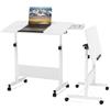 Lvhecforhm Scrivania Pieghevole Bianco, Portatile Scrivania Regolabile in Altezza, Tavolo da Scrivania per Computer con Ruote, Tavolo Pieghevole da Tavolo, Scrivania Ufficio Cassetti Nascosti 80x40cm