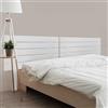 DHOME Testiera in Legno Riciclato DM con Gambe Stile Pallet Orizzontale Letto Pallet Supporti inclusi (210cm Doppio, Legno Bianco)