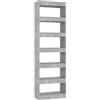 vidaXL Libreria/Divisorio Grigio Cemento 60x30x198 cm