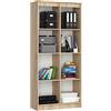 AKORD | Libreria per ufficio CLP 80 cm | 8 Ripiani Esterni | Scaffale Soggiorno | Porta Libri | Mobile Moderna con Ripiani | Salvaspazio | Librerie da Terra | Sonoma Eik
