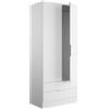 ZIK Armadio Camera da Letto 2 Ante 2 Cassetti con Ripiani, Guardaroba, Mobile Appendiabiti Multiuso da Ingresso in Legno, Design Moderno, Made in Italy 82x46x184 cm