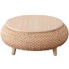 Generic Tavolino basso fatto a mano, rotondo, in rattan, con contenitore, mobili in stile vintage per soggiorno, balcone, caffetteria, picnic, 60 x 25 cm