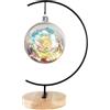 Fosinz Espositore per Ornamenti -Tondo Supporto in Legno per Appendere Il Vetro per Appendere Il Globo terrestre, Palla, Ornamento Natalizio e Decorazioni per la casa