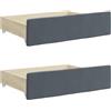 Generico Cassetti da Letto 2pz Grigio Scuro Legno Multistrato e Velluto,Letti e accessori-833917