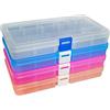DUOFIRE Scatola in Plastica Stoccaggio Scatole Divisori Mobili Organizzatore Contenitore per Dell'orecchino Strumento Accessori (15 Scomparti x 4, 4 Colori)