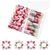 PEKLLOCY 48 pezzi di unghie da incollare. Set di unghie artistiche per unghie da incollare, rosso, verde, glitter e bianco