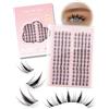 NAGARAKU Ciglia a Ciuffi Anime Fai da Te 140Pcs Cluster 0.07mm C 8-12mm Pre-ventagliate Wispy Morbide Stelo Largo Thin Band Volume Naturale Leggere Riutilizzabili Principianti Quotidiano Rabbit Style