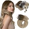 Moresoo Extension Microring Capelli Veri #3/8/22 35cm 50g 50 Ciocche | Qualità Selezionata, Filamenti Morbidi, Look Professionale, Fissaggio Sicuro, Fluidità, Tocco Velluto, Fascino