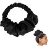 CATZUM Scrunchie Capelli Morbido Nero 1 Pezzo - In Tessuto Delicato, Non Strappa né Danneggia i Capelli Lunghi, Ideale per Sport e Sonno.