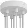 creative cables Kit rosone per lampadario da soffitto (serracavo cilindrico, metallo color bianco opaco, Ø 120 mm, 7 fori) - Fissaggio a staffa per lampadari e sospensioni multiple