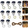 HIULLEN 10 luci solari per bottiglie, 20 LED, 2 m, con tappo in sughero, luci a LED per bottiglie di vino, fai da te, feste, giardino, decorazioni per matrimoni