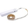 Velamp SILK: Kit striscia LED 1m, 110 lumen, 4000K. Funziona con 4 pile AA (non incluse). Con rilevatore di movimento e scotch 3M.