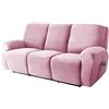 WJHDWYD Copripoltrona Relax Elasticizzato per 1 2 3 Posti, Morbido Velluto Fodera per Poltrona Reclinabile Copridivano Sofa Protettore Fodera per Divano Antiscivolo(Rosa,3pcs)
