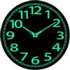 Correa Orologio in Legno Che Si Illumina al Buio, Orologio da Parete Luminoso Silenzioso Ticchettio da 12 Pollici, Che Assorbe Energia, per Camera da Letto e Soggiorno