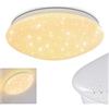 hofstein Lampada a soffitto LED Norton STAR, lampada a soffitto con effetto glitter in metallo di colore bianco, 12 Watt, 900 Lumen 3000 K, luce con ottica cielo stellato, IP44, adatta anche per il bagno
