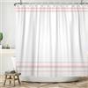 SDOTPMT 180x180cm Tenda da doccia bianca e rosa Minimalismo moderno Tenda da bagno a strisce rosa Farmhouse Classic Vasca da bagno Tenda per la decorazione del bagno con ganci