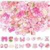 YEAMLTE Charms Resina Kawaii 60 Pezzi Cute Charm Flatback | Simpatiche Decorazione In Resina per Cover di Cellulari, Fermagli per Capelli, Album di Ritagli e Progetti Fai Da Te