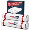 Wrappybag Sacco Sottovuoto Materasso - Custodia Set da 2 90x200 | Set da 2 - 90x200 - sacco sottovuoto con doppia chiusura e valvola ermetica, riduce il volume fino all'80%, 2 clip incluse