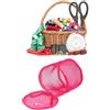HERCHR Custodia per filati, Sacchetti di filati a rete vuoti Piccoli gomitoli per filati per maglieria portatili rotondi Organizzatore Cestino Borsa per maglieria in nylon con design a rete(rosa)