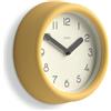 Jones Clocks® Fuze Orologio a parete | Piccolo orologio tondo | Giallo | Design moderno giocoso con una presenza scultorea morbida | Ideale per cucine, salotti, camere da letto dei bambini
