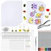 Ainiv Plastica Termoretraibile Kit, Includere 5 Fogli di Plastica Termoretraibile con Motivo e 10 Fogli di Termoretraibili Trasparente, per Design Portachiavi, Segnalibri e Altre Decorazioni