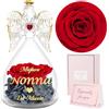 Sunia Regalo Nonna, Rosa Eterna Angel stampata con Migliore Nonna del Mondo, Regalo per Nonna Originali, Rose Stabilizzata Vera con Angelo di Vetro, Regalo Festa della Nonna Compleanno Natale