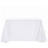 BrillShine Tovaglia Rettangolare in Raso 228 x 228 cm DIY Tovaglia Idrorepellente Viene Fornito con Fiocco e perle Lavabile per Compleanno Matrimonio Giardino Esterno Feste Bianco