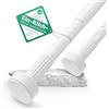 VECTO Asta per tende senza fori, 340 - 430 cm, diametro 32 mm, asta telescopica bianca, per morsetto, asta per tenda da doccia, asta appendiabiti, divisoria