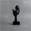 FriendshipHome Centrotavola creativo decorativo astratto faccia scultura in resina 3 colori e stili tra cui scegliere tra decorazione per la casa decorazione libreria (ascolto nero)