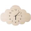 Zhouba - Orologio da parete in legno a forma di nuvola nordica per camera da letto, decorazione per la casa