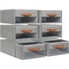DIMJ Cassettiera Scrivania per Armadio Interno - Organizzatore Cassetti Impilabile, con Finestra Trasparente, Scatola Porta Oggetti Organizer Cassetti per Ufficio, 40 x 32 x 17 cm, Grigio, 6 Tiroirs