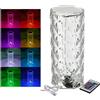 Spetebo Lampada a LED Touch in cristallo acrilico con telecomando - 21 x 9 cm - Lampada da tavolo con design a diamante con cambio colore e funzione dimm - Lampada notturna multicolore cristallo diamante rosa