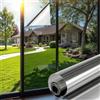 Mgood Pellicola per Vetri Finestre Unidirezionale Privacy 30x120cm, Pellicola Specchio per Vetri Finestre Anti UV Controllo del Calore Pellicola Oscurante per Vetri per Ufficio Casa, Argento-argento