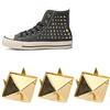 BORDSTRACT 100 pz Piramide Rivetto, Decorazione Rivetto Punk Rivetto 4 Artiglio Metallo Borchie per Bracciali Abbigliamento Scarpe Borsa(15mm-Oro)