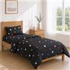 Homebliss Completo Lenzuola Nero Spazio 90x200+30 / 160x270 + 50x80 1PCS