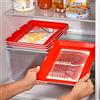 3 Pagen 1 contenitore salvafreschezza per salumi, freschezza duratura combinata con design salvaspazio, alternativa ecologica alla pellicola usa e getta, lavabile in lavastoviglie e impilabile, rosso