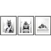 Kireida Set da 3 Quadri Capybara per Bagno, Divertenti Poster Animali in Bianco E Nero Senza Cornice 20x30 Cm, Dolce Decorazione Capybara per Gabinetto Parete