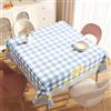 Hiseng Tovaglia Cerata Quadrata Griglia, Tovaglia Plastificata Antimacchia Copritavolo Elegante pvc Cucina, Tovaglie Lavabile Impermeabile per Giardino Esterno (Blu,120 * 120CM)