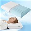 Releep Cuscino Cervicale Memory Gel, Cuscino Memory Foam Ergonomico Supporto Collo, OEKO‑TEX & CertiPUR certificato, Cuscino letto con fodera lavabile e rinfrescante, 70 x 40 cm - Altezza 12 cm